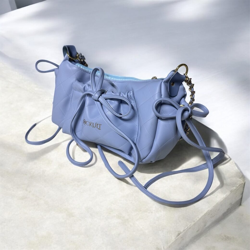 Blue Quilted Small Shoulder Bag - Image 3